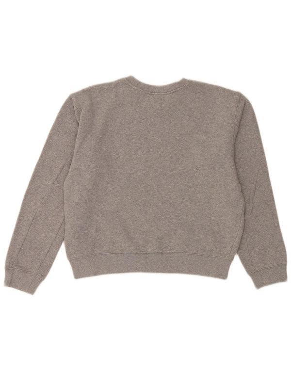 Replay feminino gráfico oversized moletom jumper Reino Unido 10 pequeno algodão cinza