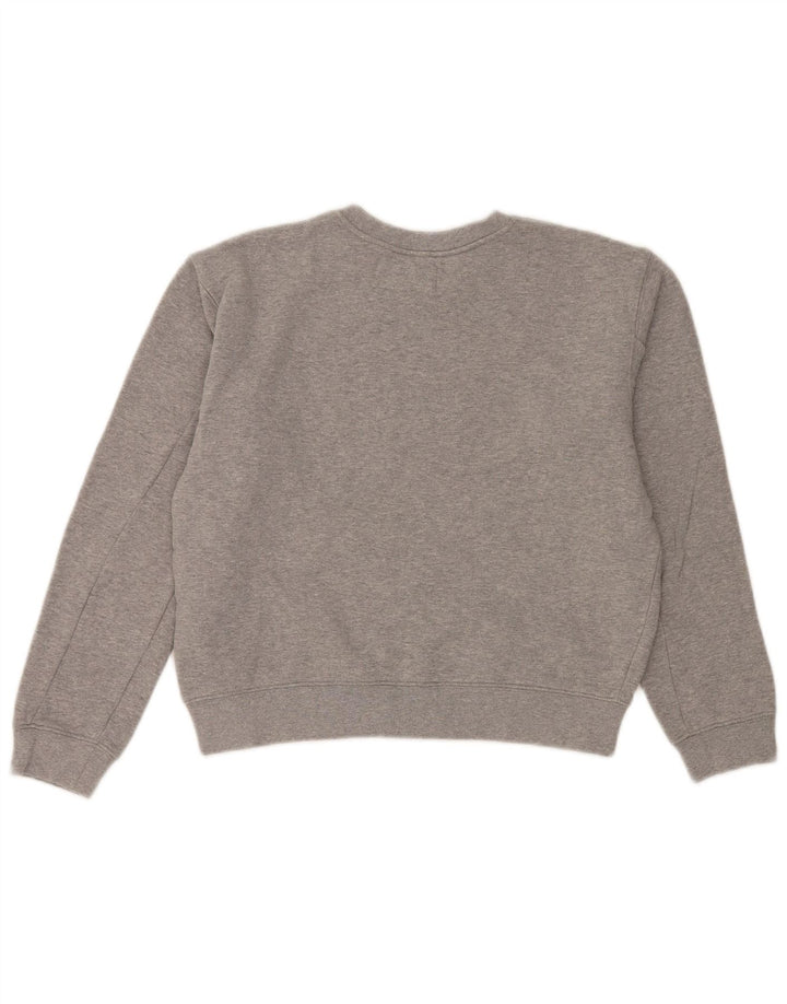 Replay feminino gráfico oversized moletom jumper Reino Unido 10 pequeno algodão cinza