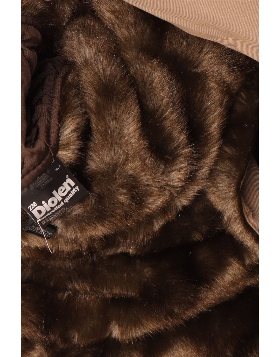 Sobretudo feminino Sherpa Diolen UK 16 grande poliéster marrom