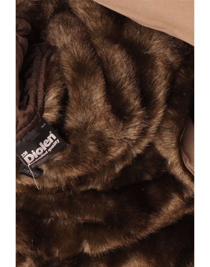Sobretudo feminino Sherpa Diolen UK 16 grande poliéster marrom
