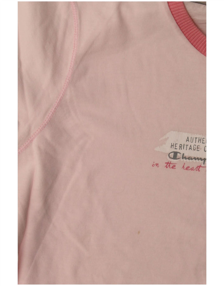 Camiseta feminina Champion Heritage Classics com estampa gráfica UK 12 rosa médio