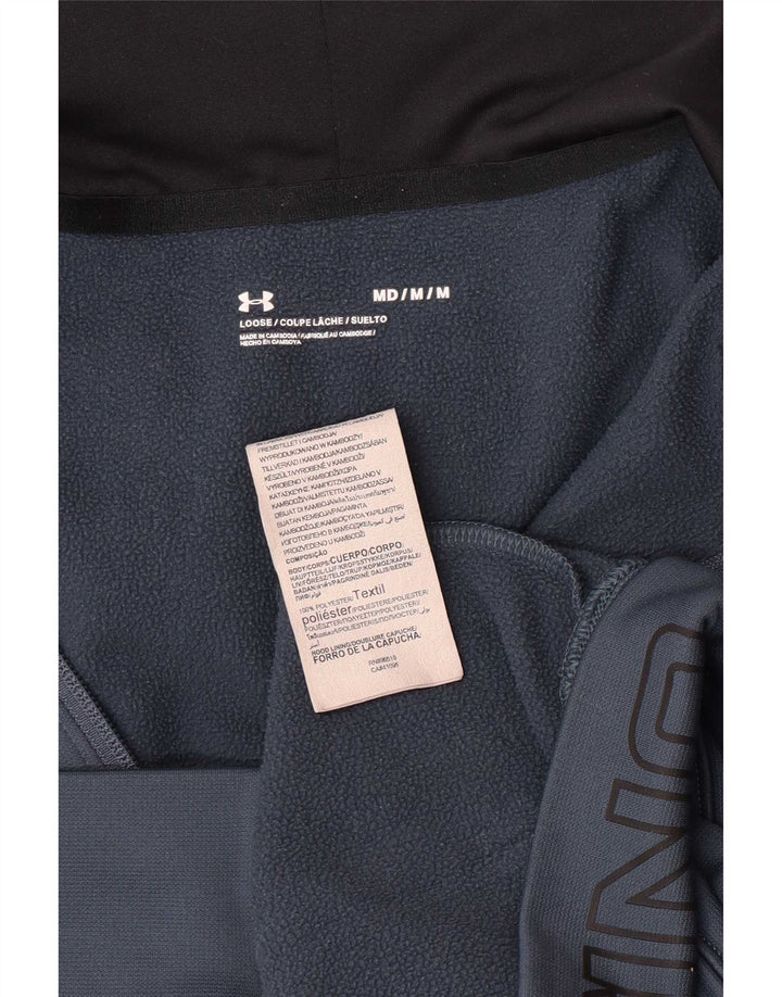 Suéter masculino Under Armour Graphic Zip com capuz e bloco colorido azul médio