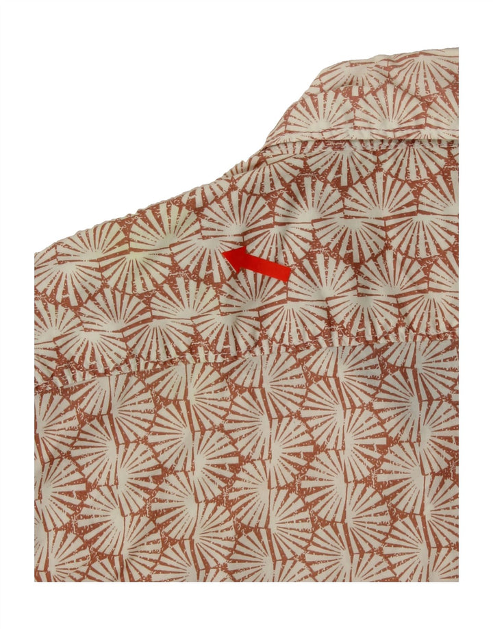 PEPE JEANS Mens Abstract Pattern Regular Fit Shirt Medium Maroon Cotton Vintage PEPE Jeans and Second-Hand PEPE Jeans from Messina Hembry 