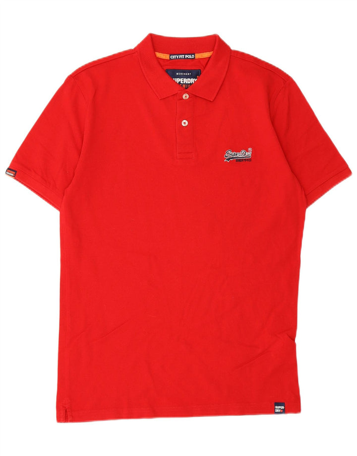 Camisa polo masculina Superdry médio algodão vermelho