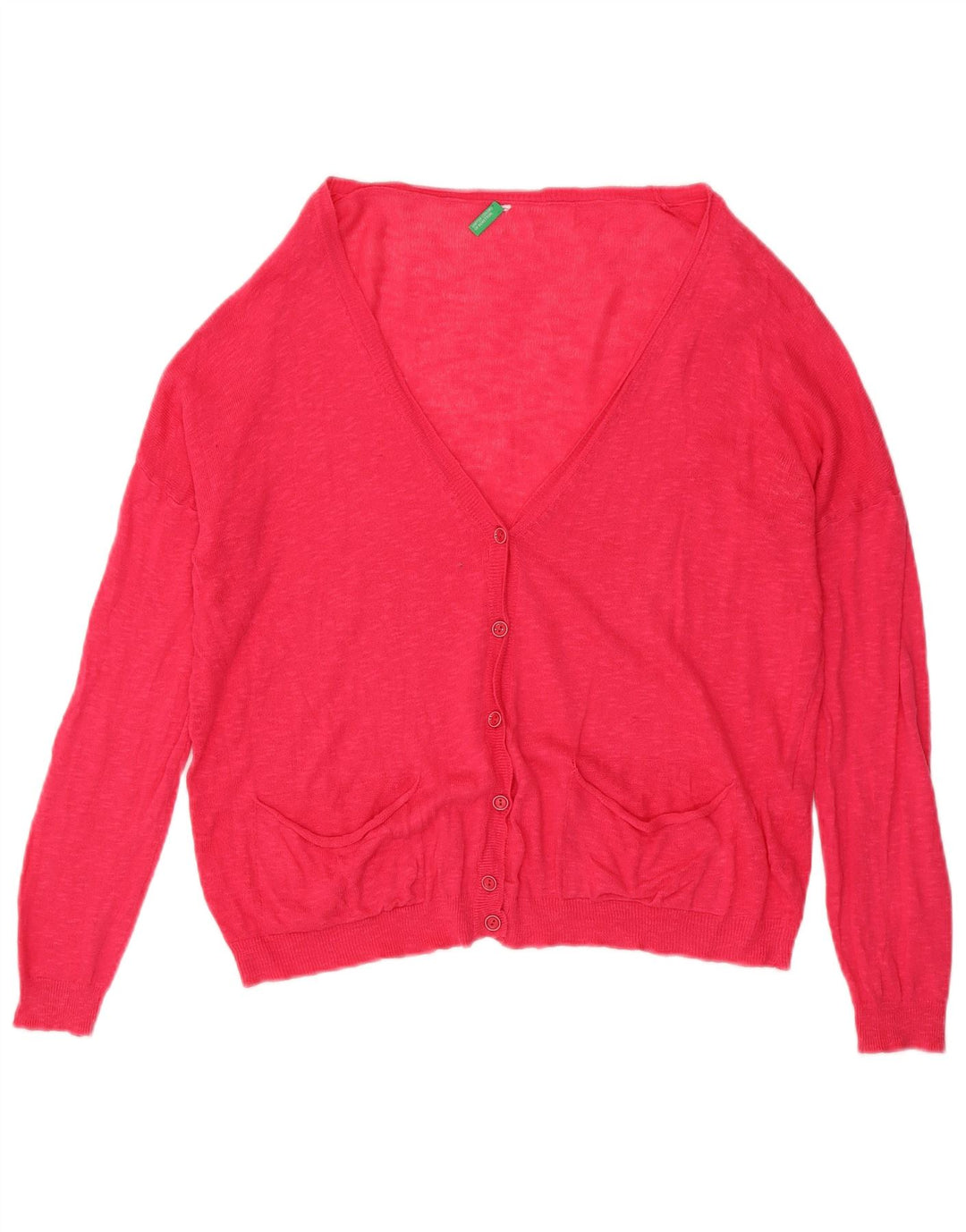 Suéter cardigã feminino oversized BENETTON Reino Unido 10 pequeno rosa