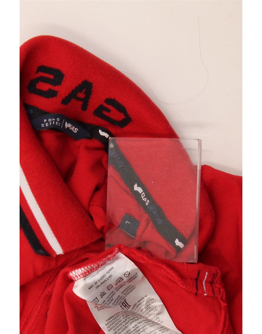 Camisa pólo GAS Boys 15-16 anos grande algodão vermelho