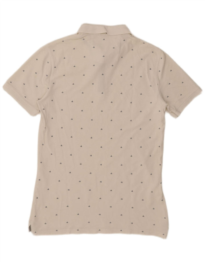 Camisa polo masculina Calvin Klein Jeans grande branca manchada