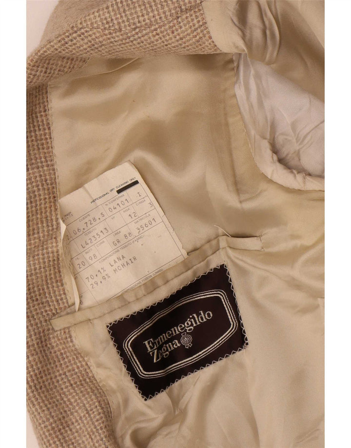 Jaqueta Blazer Masculina Ermenegildo Zegna IT 46 Pequena Marrom Houndstooth