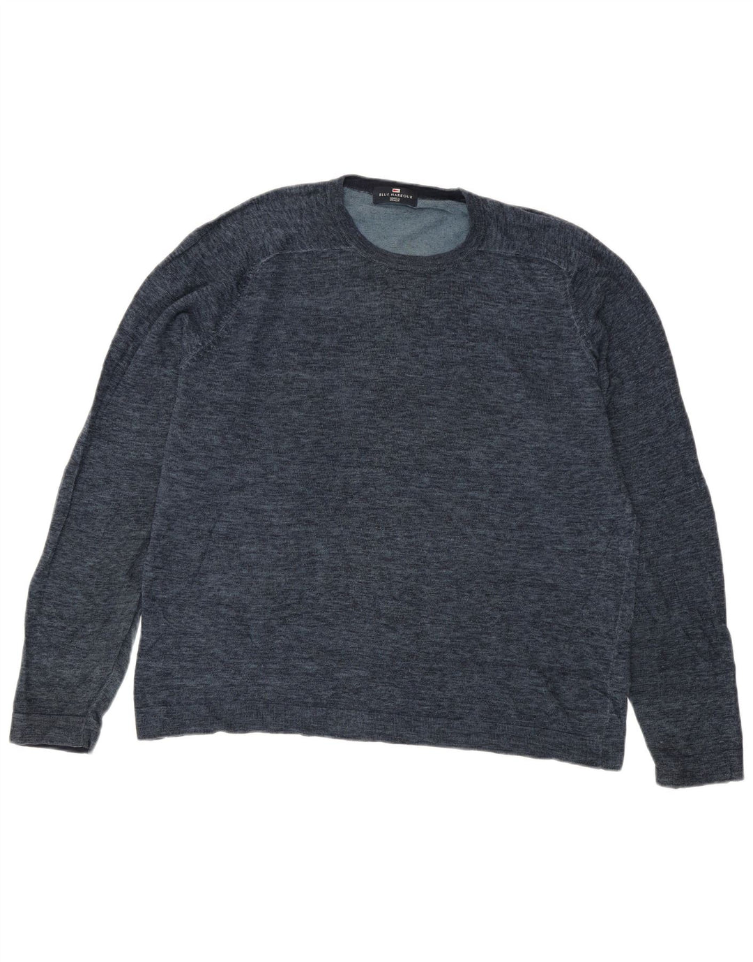 Suéter masculino Marks & Spencer Blue Harbor com gola redonda grande azul marinho