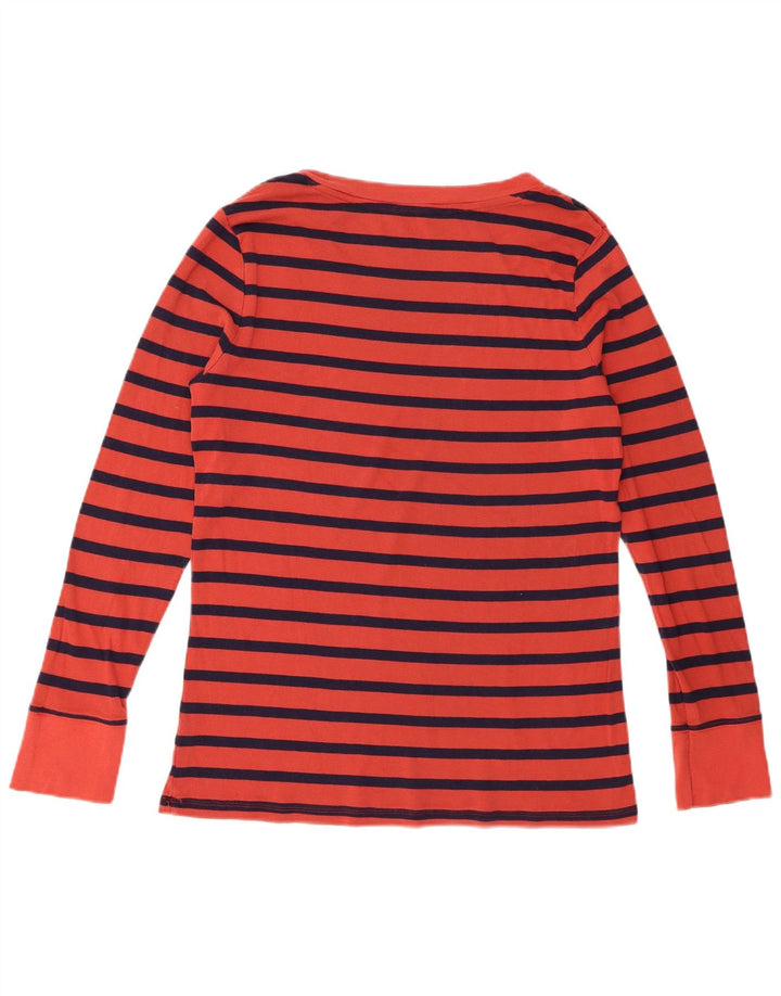 Top feminino Gap manga comprida UK 18 XL listrado vermelho