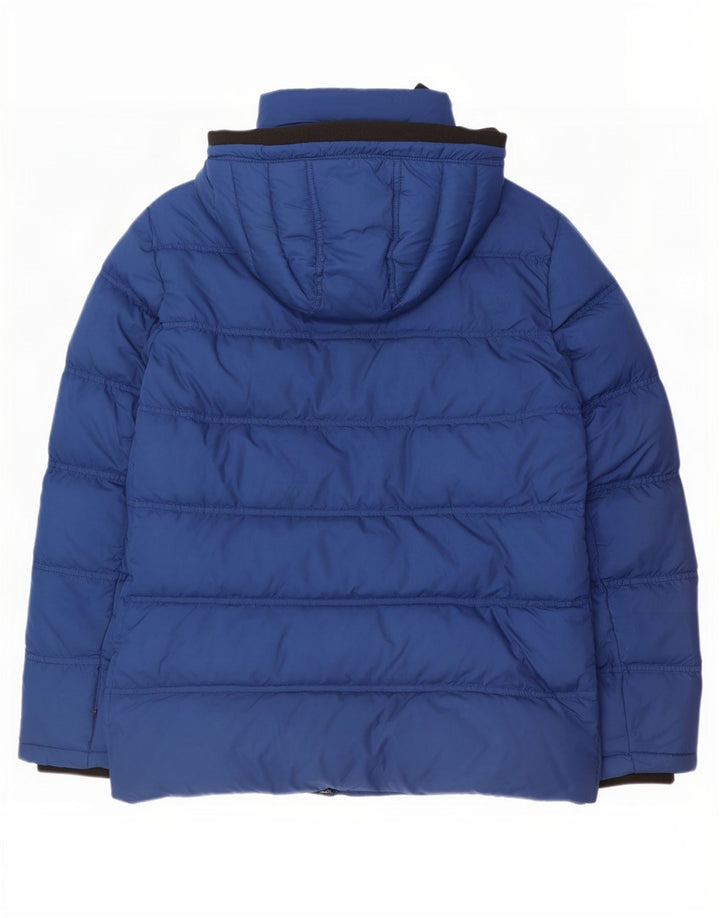 Jaqueta acolchoada com capuz masculina Tommy Hilfiger Reino Unido 40 grande poliéster azul