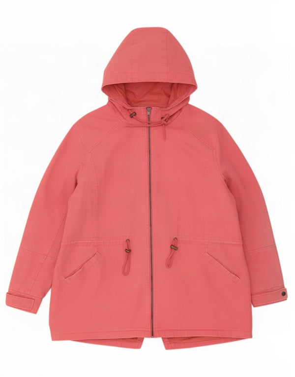 Jaqueta parka feminina com capuz Cotton Traders UK 24 4XL rosa