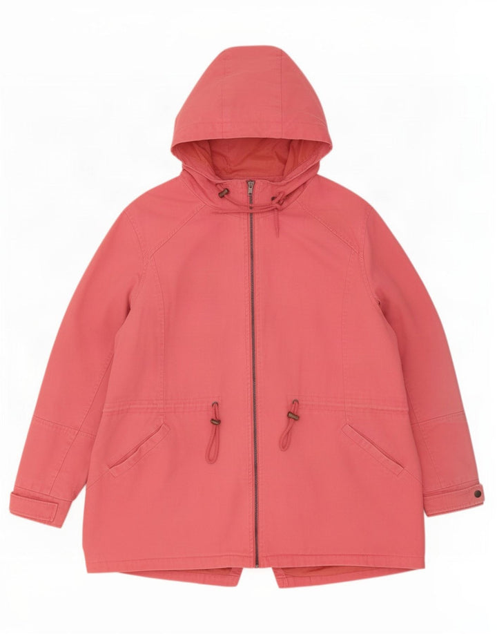 Jaqueta parka feminina com capuz Cotton Traders UK 24 4XL rosa