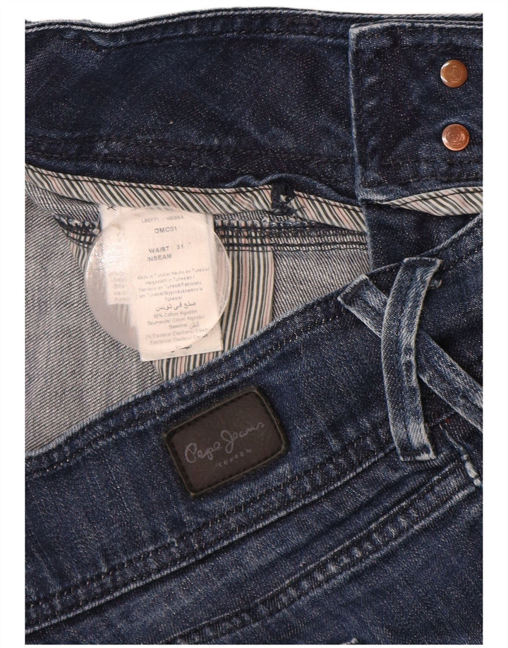 Shorts jeans feminino PEPE Jeans W31 médio azul marinho algodão