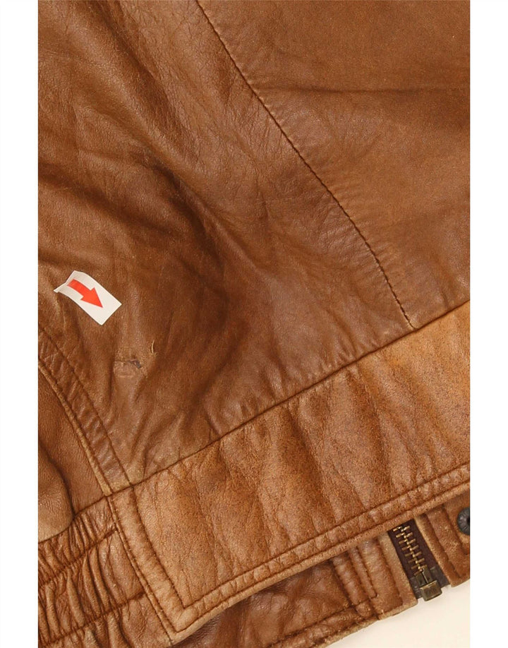 Jaqueta de couro masculina vintage IT 56 2XL marrom