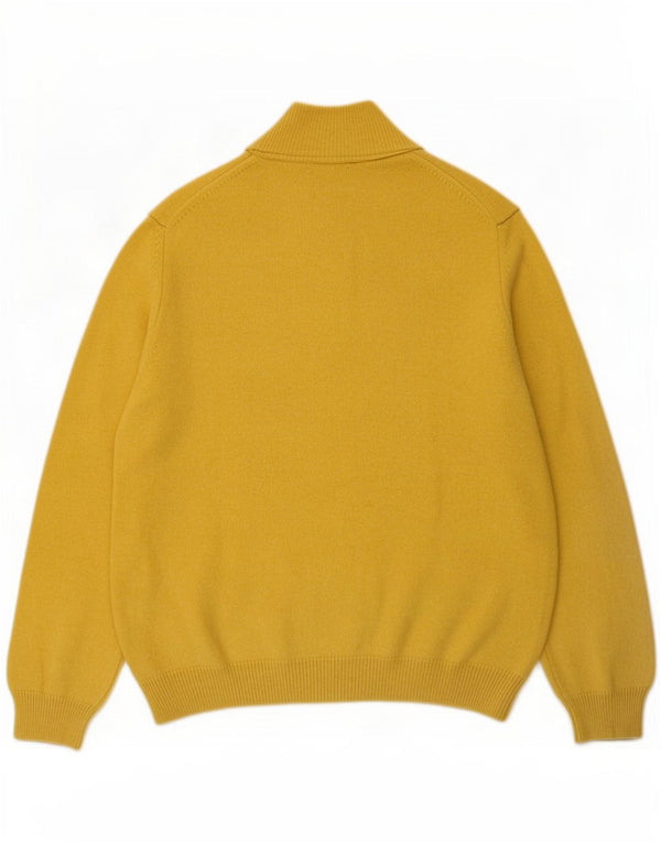 Suéter masculino Henry Cottons com zíper e gola 3XL amarelo lã nova