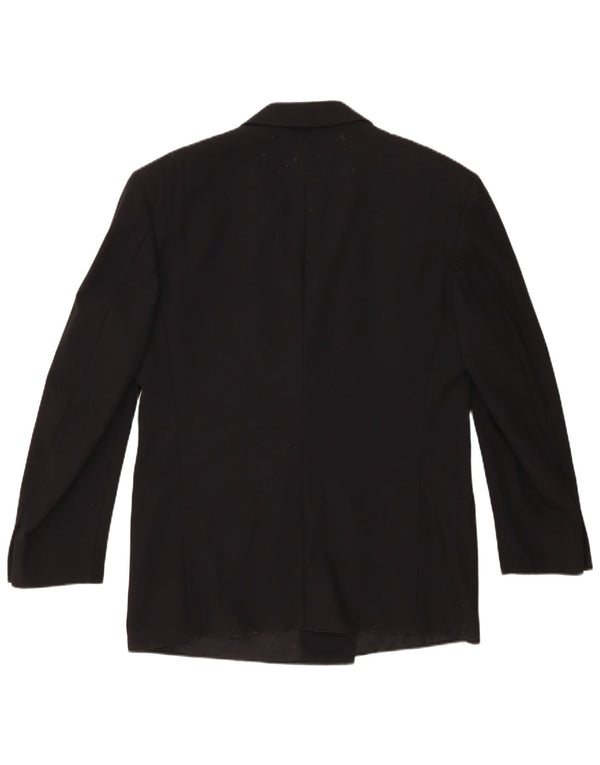 Jaqueta blazer masculina Trussardi com peito duplo IT 52 XL lã virgem preta