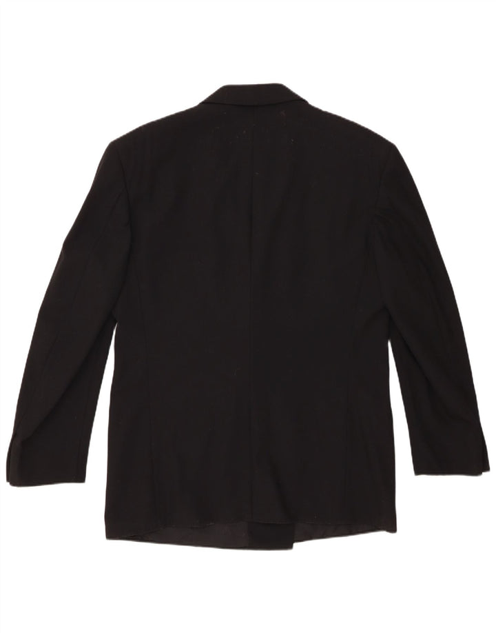 Jaqueta blazer masculina Trussardi com peito duplo IT 52 XL lã virgem preta