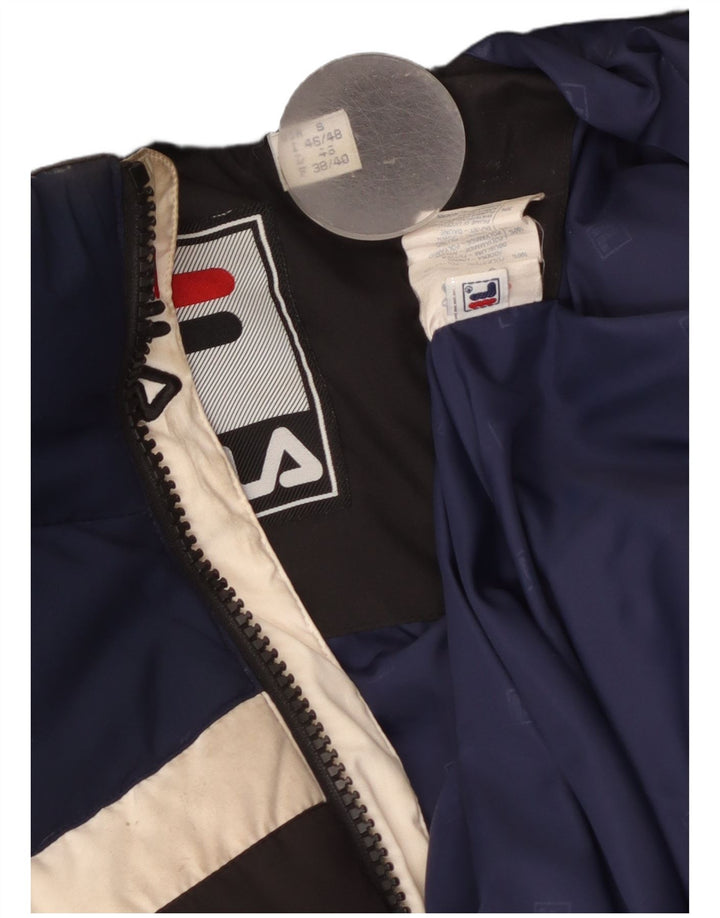 Jaqueta acolchoada masculina Fila UK 36 poliéster colorblock preto pequeno