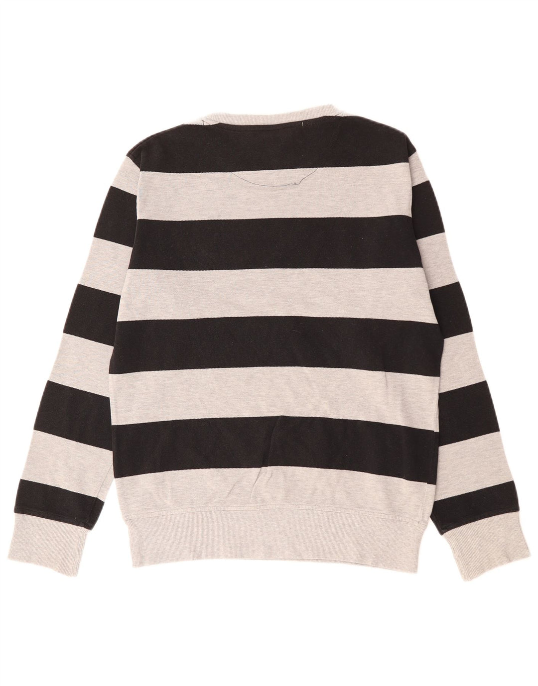 SERGIO TACCHINI Moletom masculino Jumper pequeno algodão listrado cinza