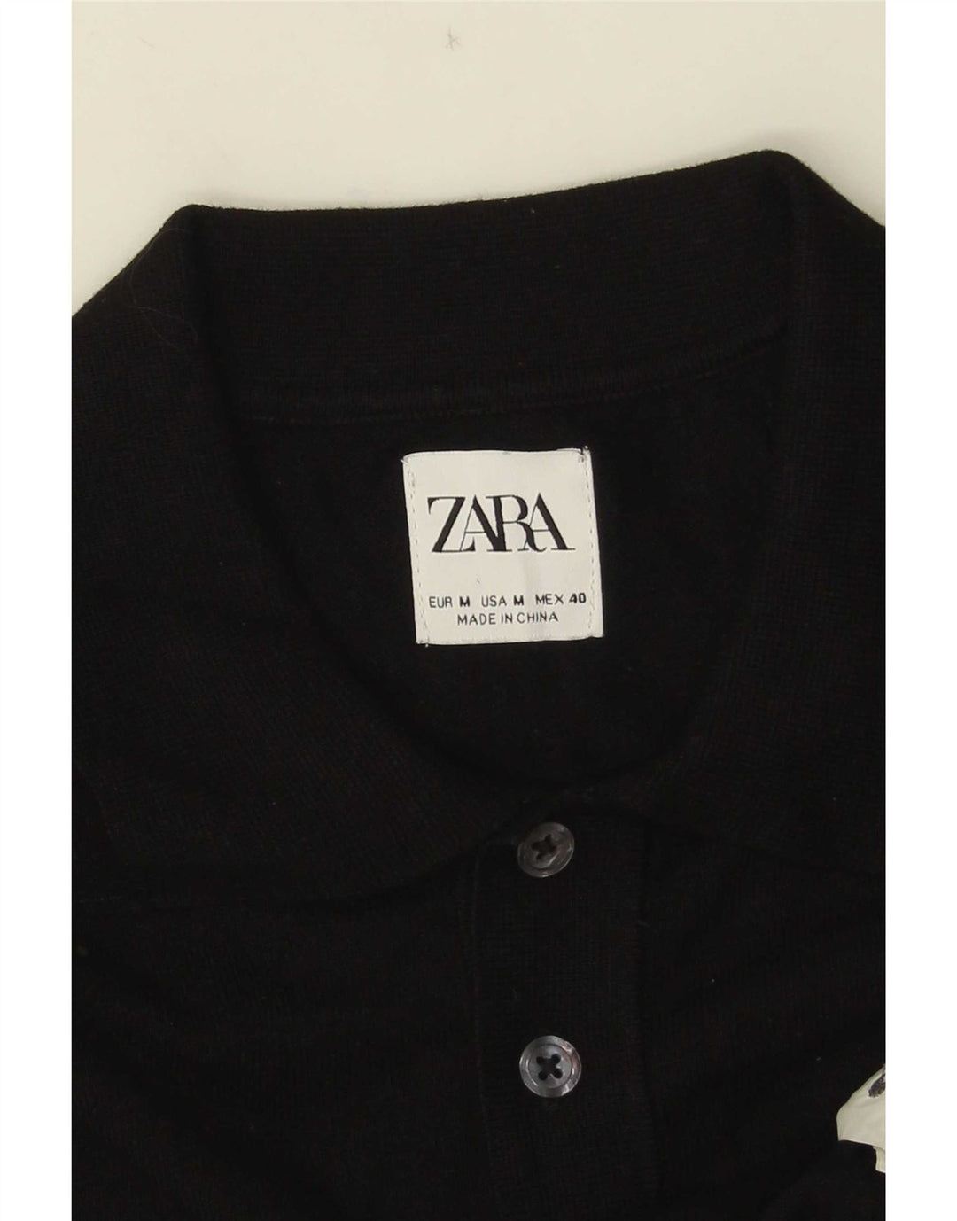 Camisa polo masculina Zara média preta