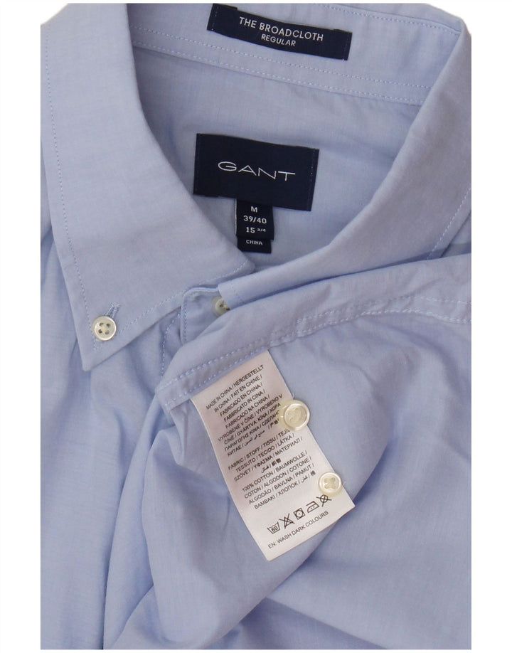 Camisa masculina Gant Regular Fit tamanho 39/40 15 3/4 algodão azul médio