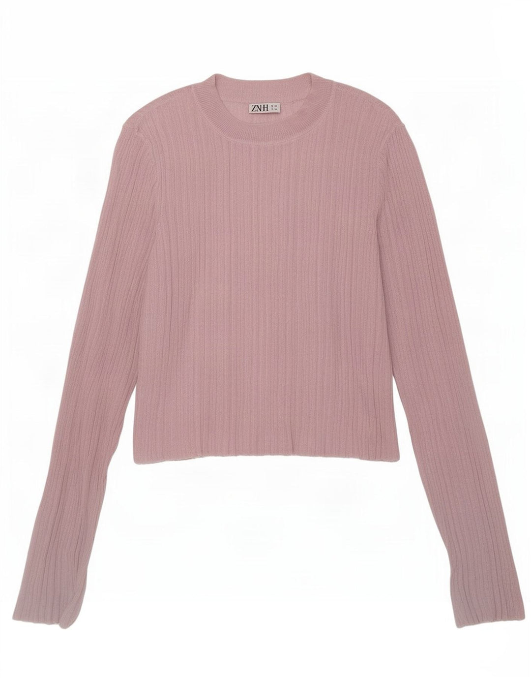 Top cropped feminino Zara manga comprida Reino Unido 12 viscose rosa médio