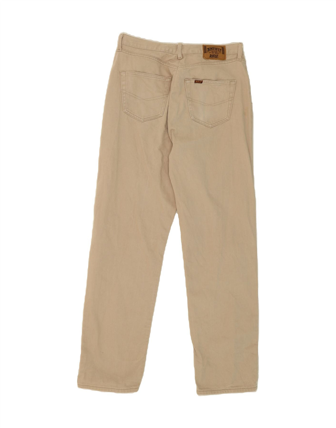 RIFLE Mens Slim Casual Trousers W38 L34 Beige Cotton Vintage Rifle and Second-Hand Rifle from Messina Hembry 