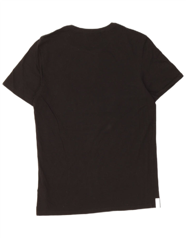 Camiseta feminina Lacoste UK 14 grande algodão preto