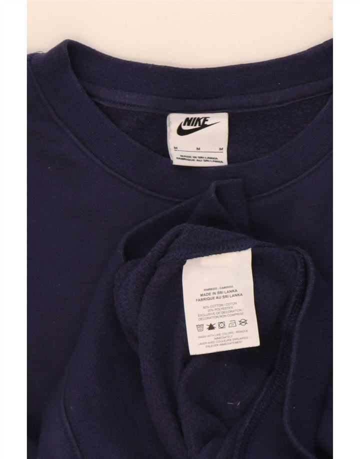 Nike feminino oversized moletom jumper UK 14 médio azul marinho algodão