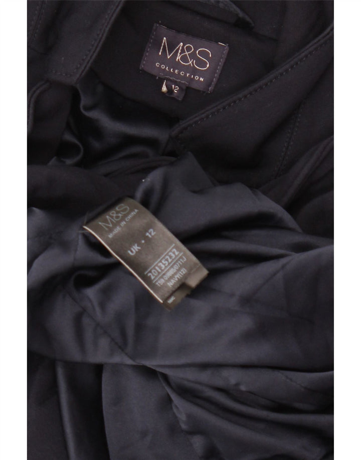 Jaqueta blazer feminina Marks & Spencer com 1 botão Reino Unido 12 médio azul marinho