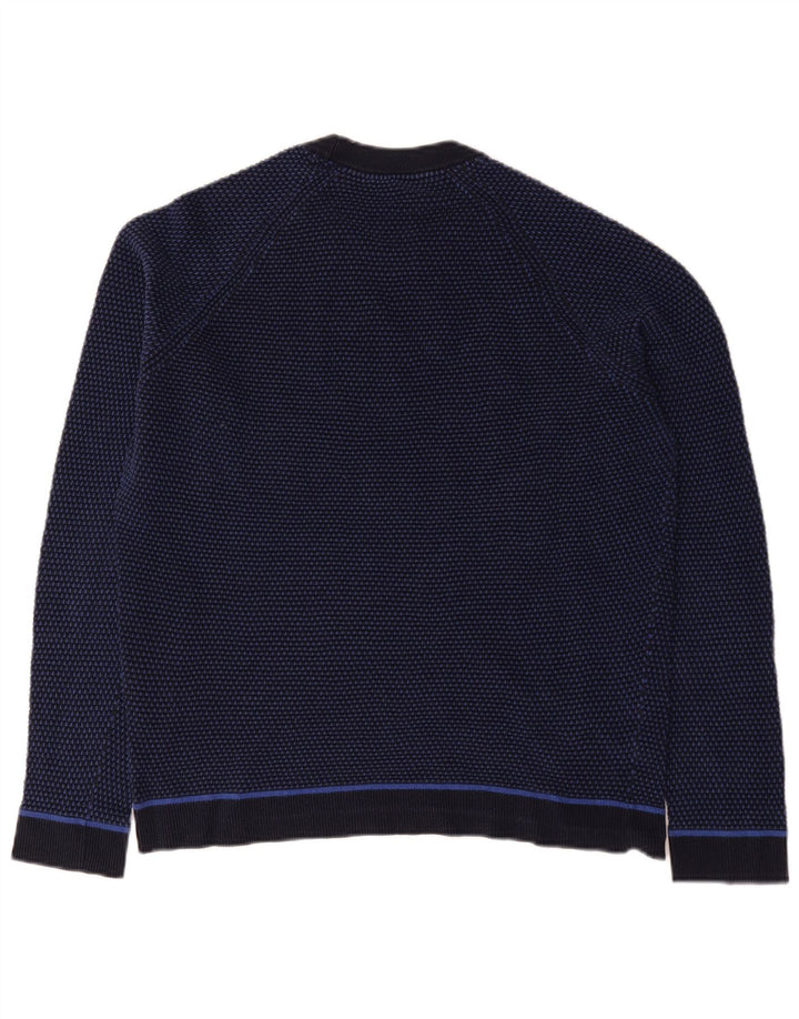 Suéter masculino Ted Baker com gola redonda tamanho 6 2XL azul marinho colorblock