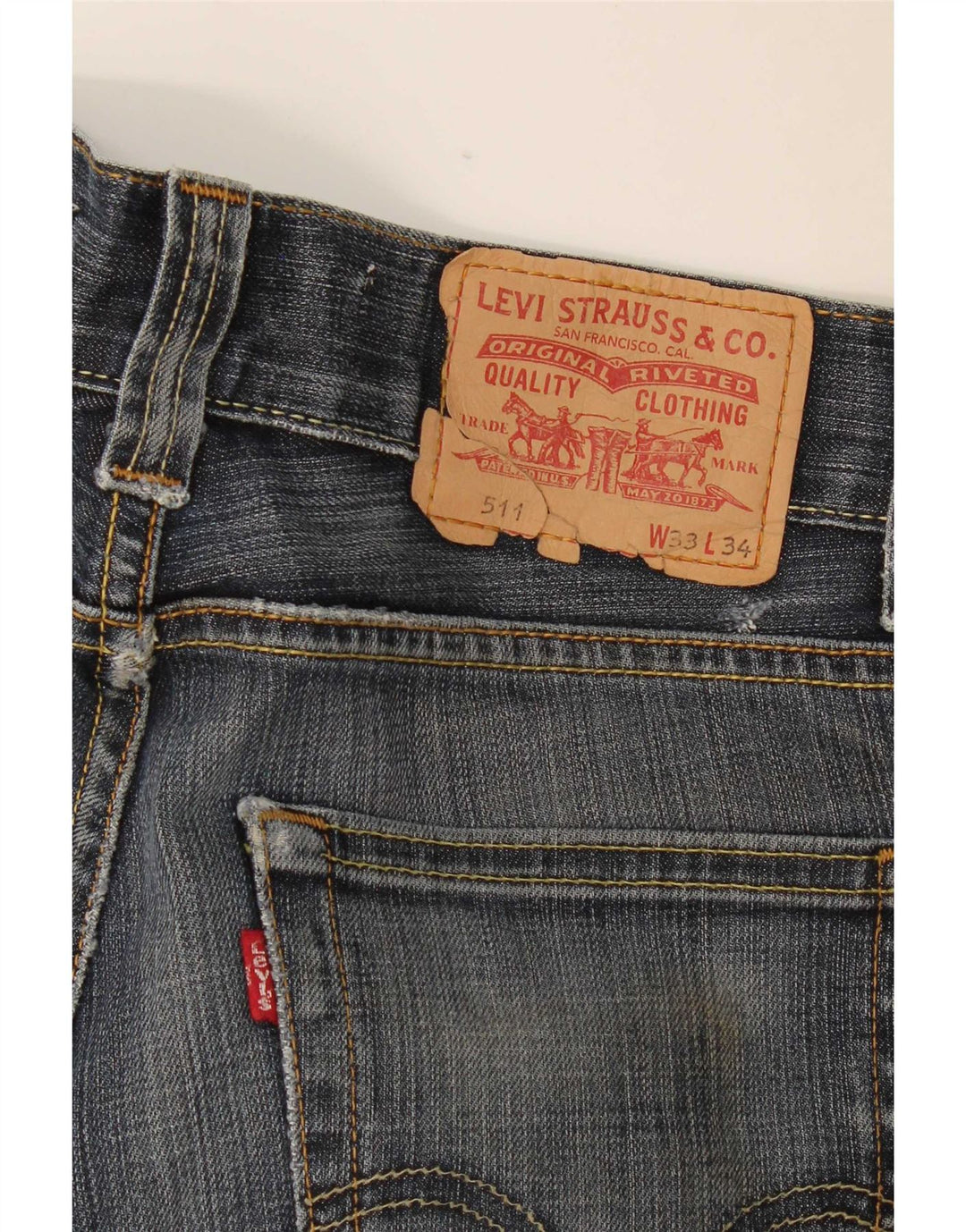 Calça jeans feminina Levi's 511 Slim W33 L34 azul marinho algodão