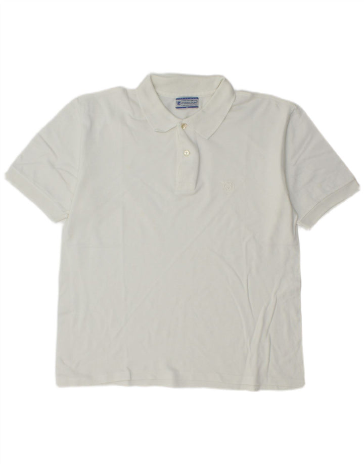 Camisa polo masculina Gymnasium de algodão branco médio