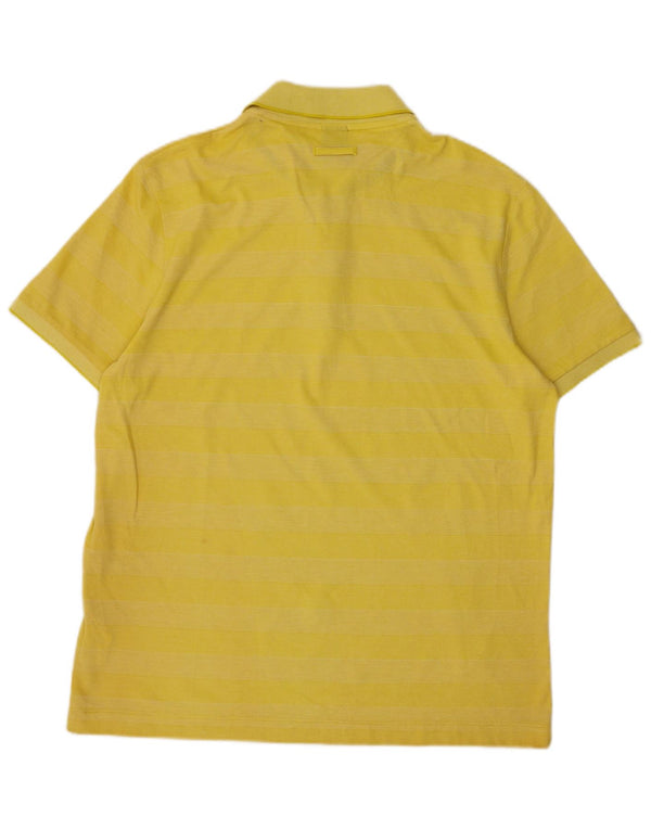 Camisa polo masculina Hugo Boss Regular Fit XL algodão listrado amarelo