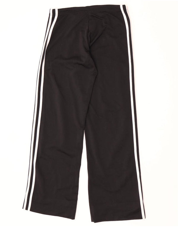 Calça de treino feminina Adidas com perna larga, Reino Unido 10, pequeno, preto, poliéster