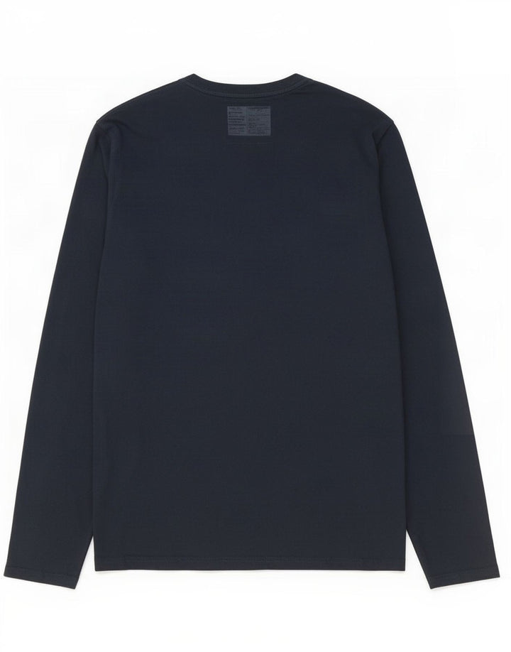 Top gráfico masculino Superdry manga comprida grande algodão azul marinho