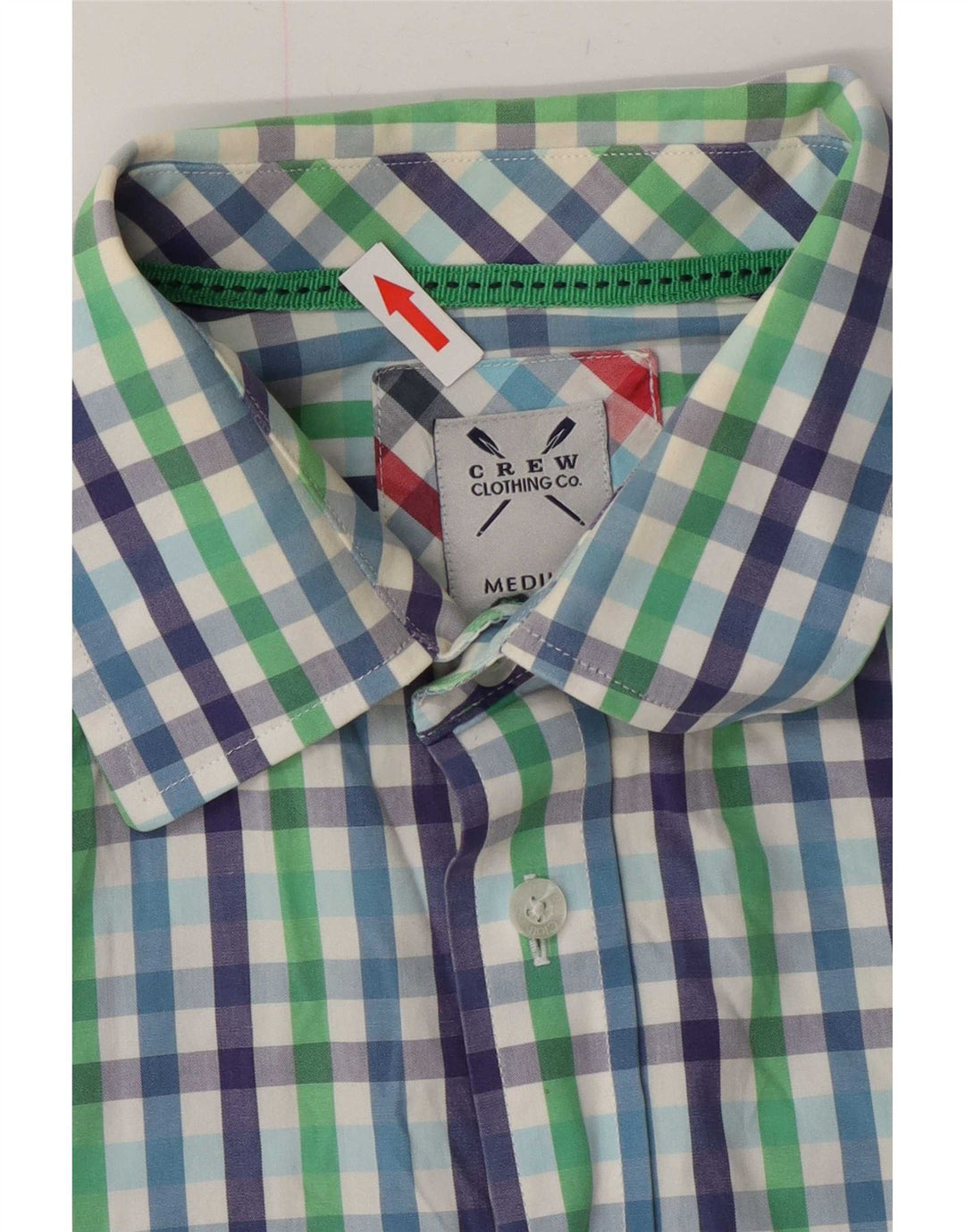 Camisa masculina de ajuste clássico da Crew Clothing, algodão guingão multicolorido médio