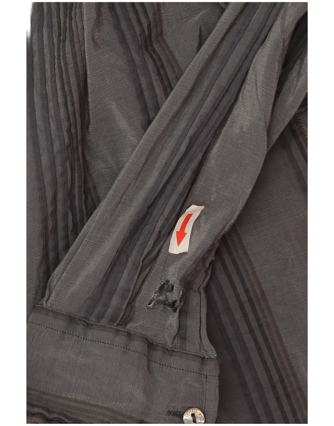 Dolce & Gabbana Camisa masculina tamanho 16 41 grande cinza listrado