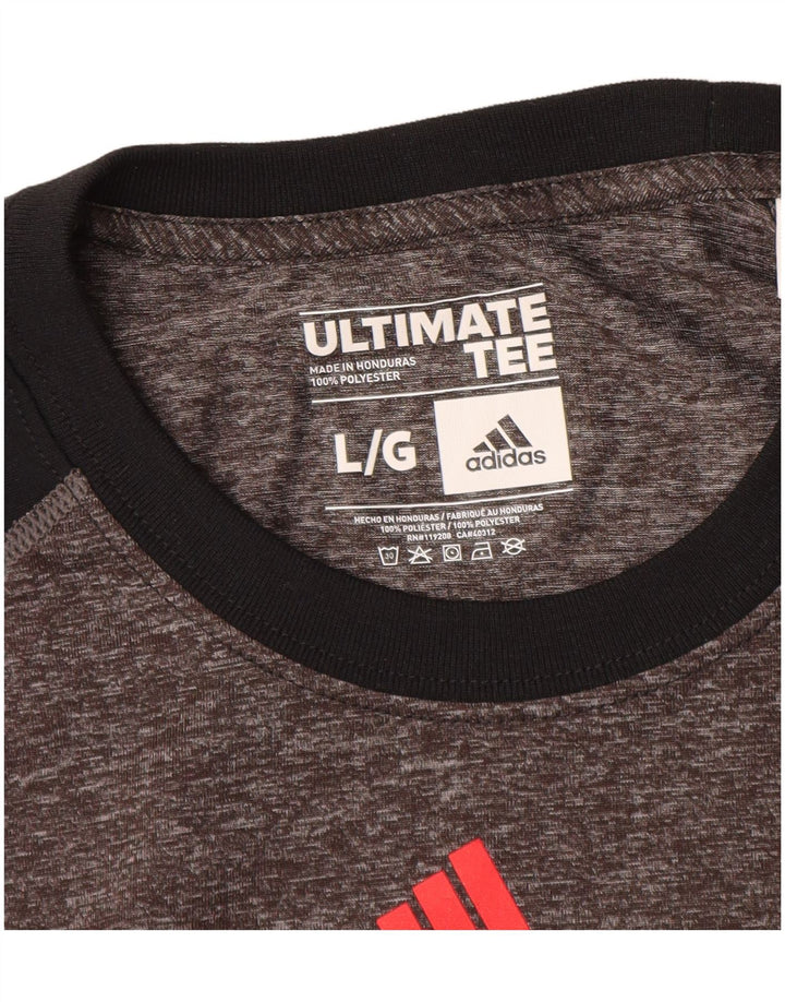 Camiseta Adidas Masculina Graphic Top Grande Bloco de Cores Cinza