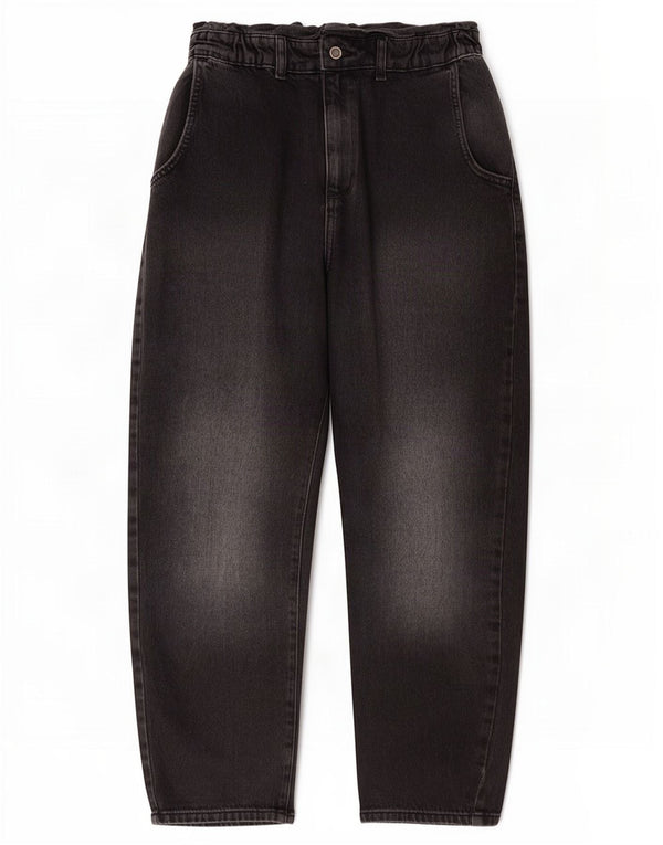 Zara Calça jeans feminina cintura alta cortada EU 38 pequena W28 L25 algodão cinza