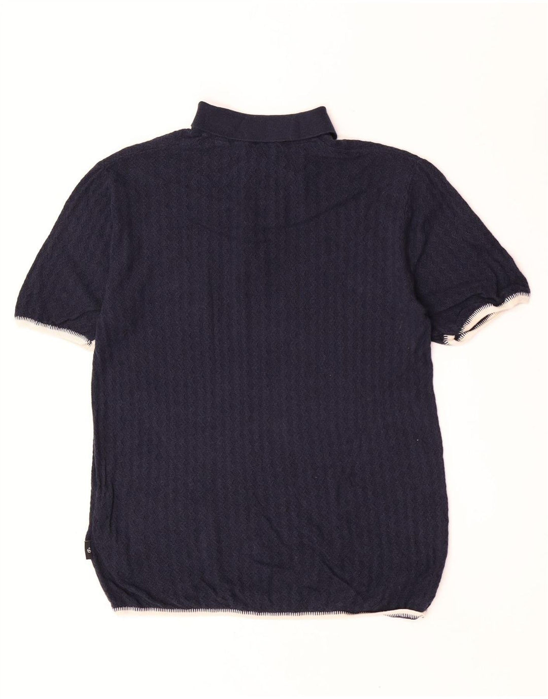 Suéter masculino Ted Baker com gola polo tamanho 3 médio azul marinho