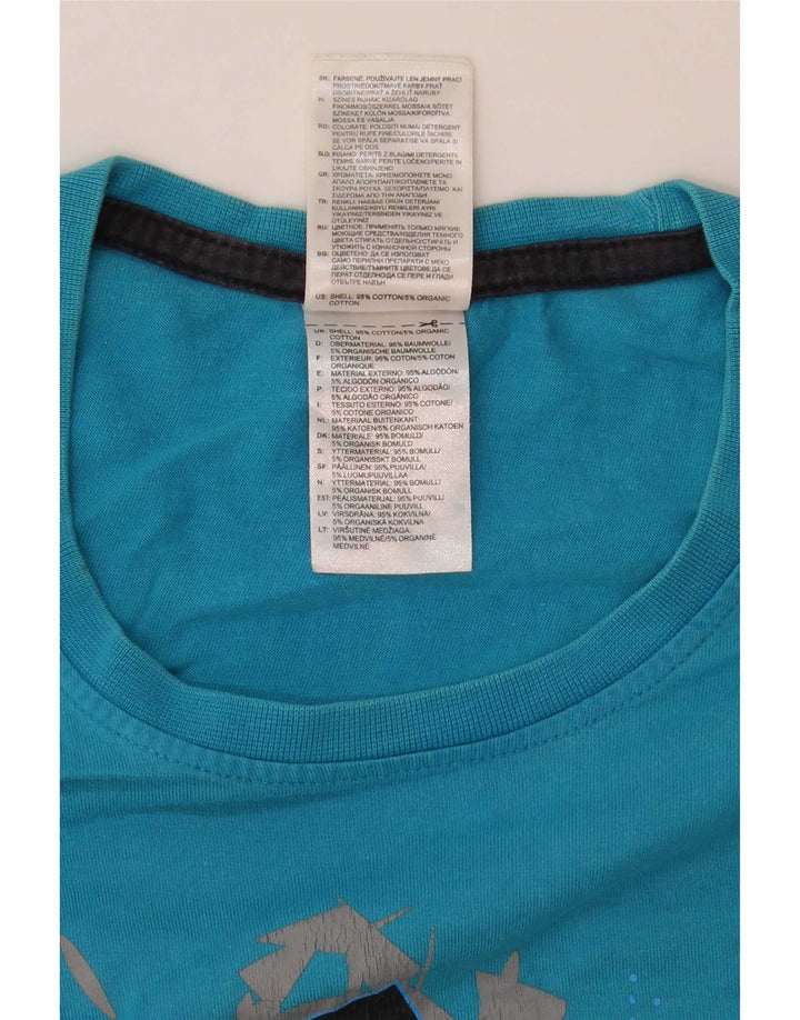 Adidas Mens Graphic T-Shirt Top Médio Algodão Azul