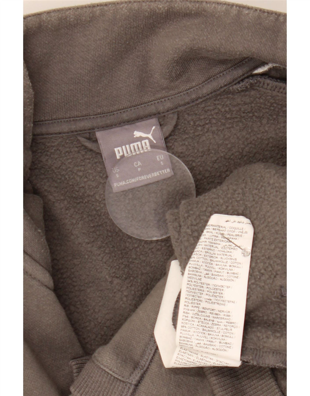 Puma Mens Tracksuit Top Jacket Pequeno Cinza Colorblock Algodão
