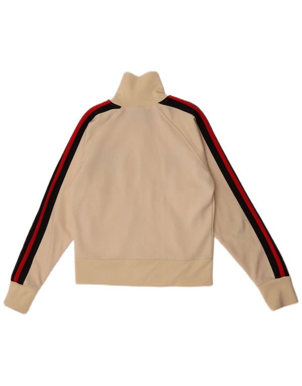 Freddy Womens Crop Graphic Tracksuit Top Jacket Reino Unido 14 Médio Bege