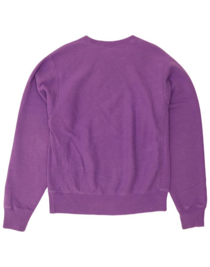 CAMPEÃO Masculino Reverse Weave Gráfico Suéter Pequeno Algodão Roxo