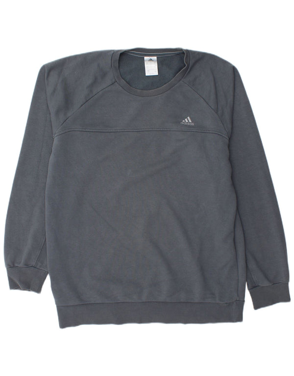ADIDAS Mens Climalite Moletom Jumper Grande Algodão Azul Marinho