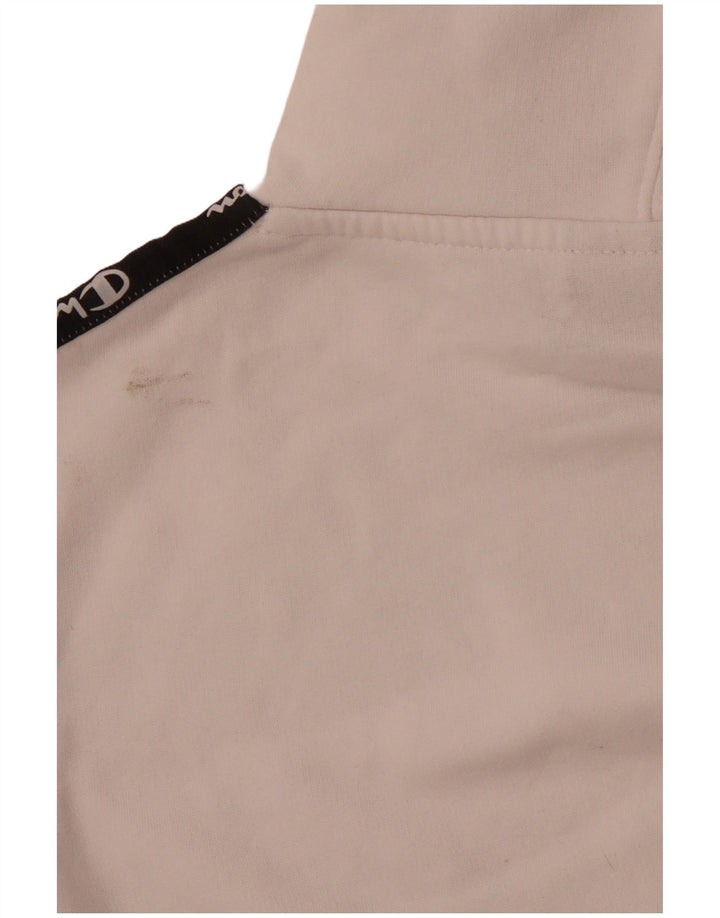 CHAMPION Meninos moletom com capuz gráfico 13-14 anos XL branco colorblock