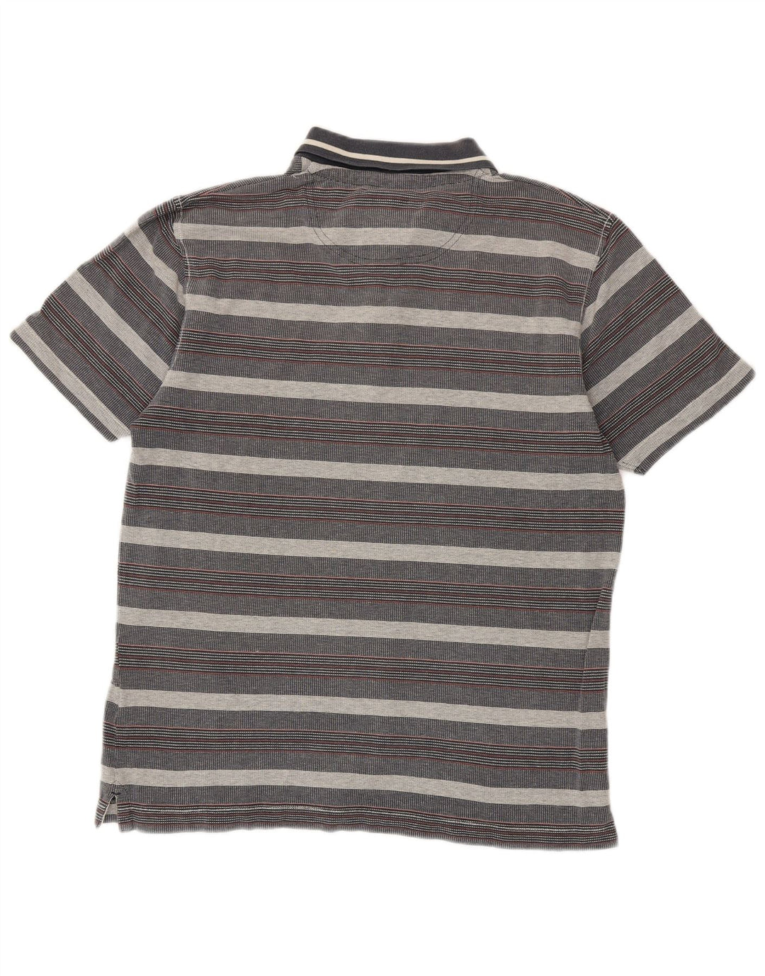Camisa polo masculina Fat Face algodão listrado cinza médio