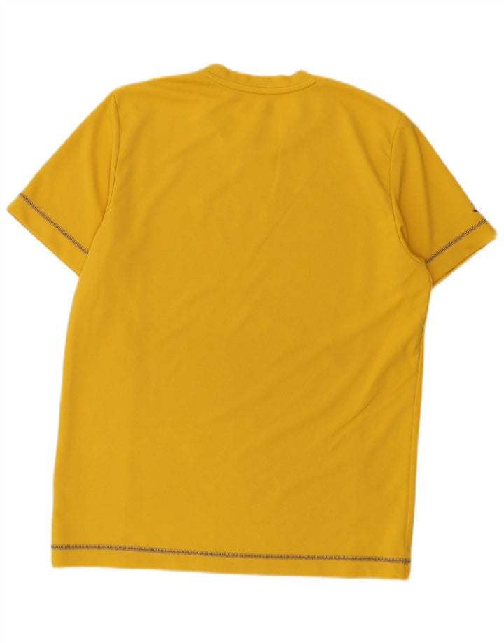 Camiseta masculina gráfica Lotto Top poliéster listrado amarelo médio